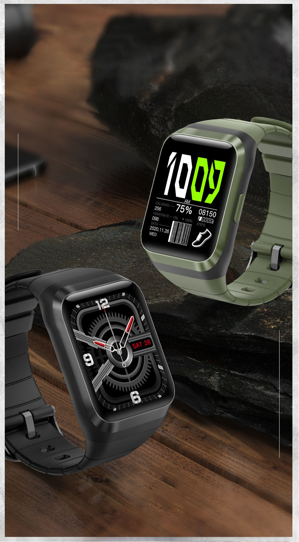 ActiveSync Smartwatch 1.69” — Waterproof Fitness Tracker with Notifications