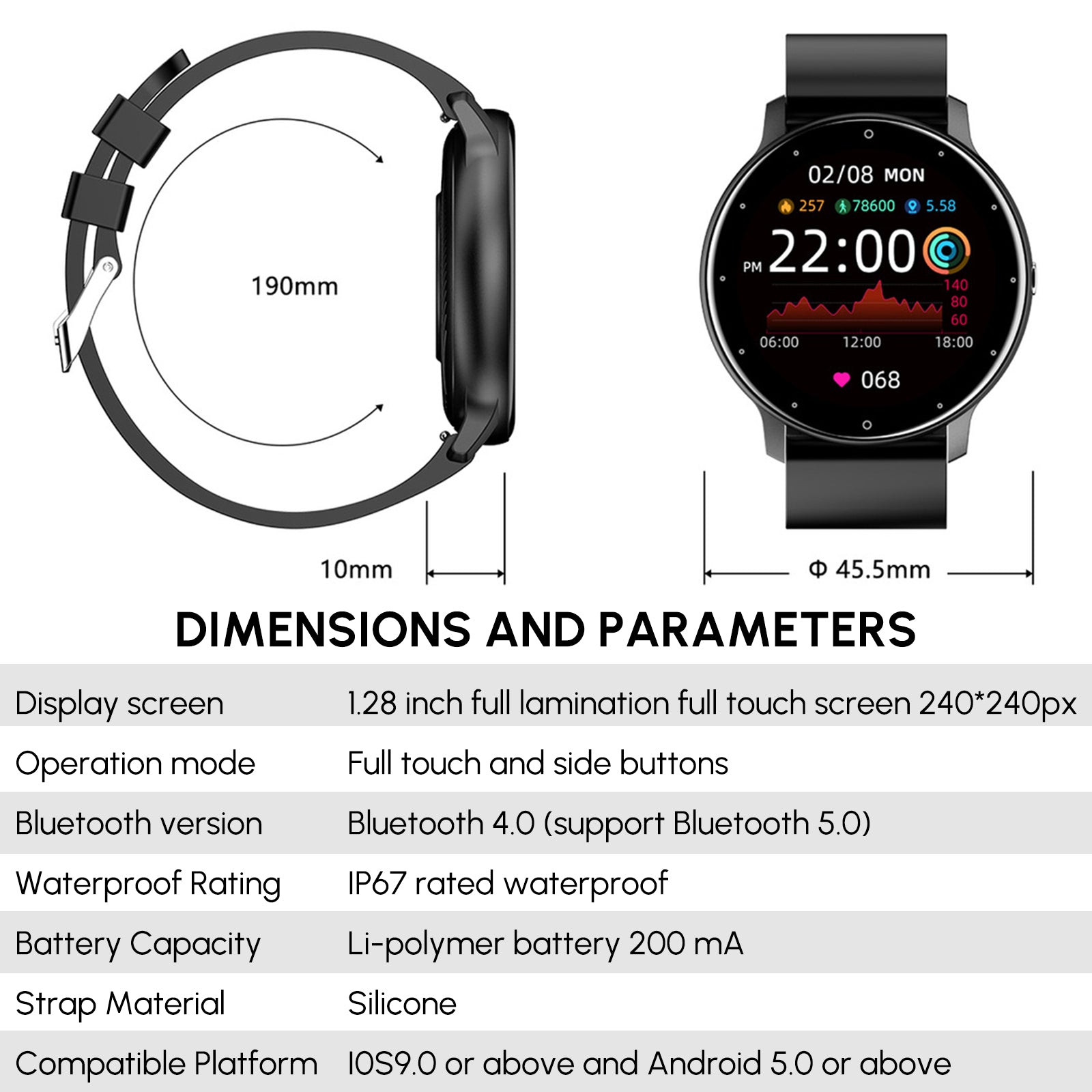 AquaActive Pro Waterproof Bluetooth Smartwatch with Fitness & Health Tracker