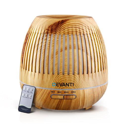 Devanti 4-in-1 Aroma Diffuser – Ultrasonic, Remote, 400ml, Night Light & Purifier