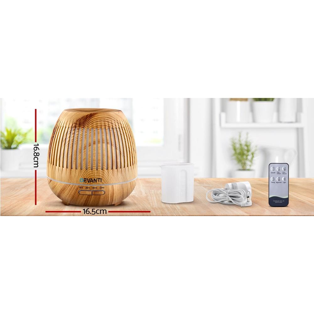 Devanti 4-in-1 Aroma Diffuser – Ultrasonic, Remote, 400ml, Night Light & Purifier