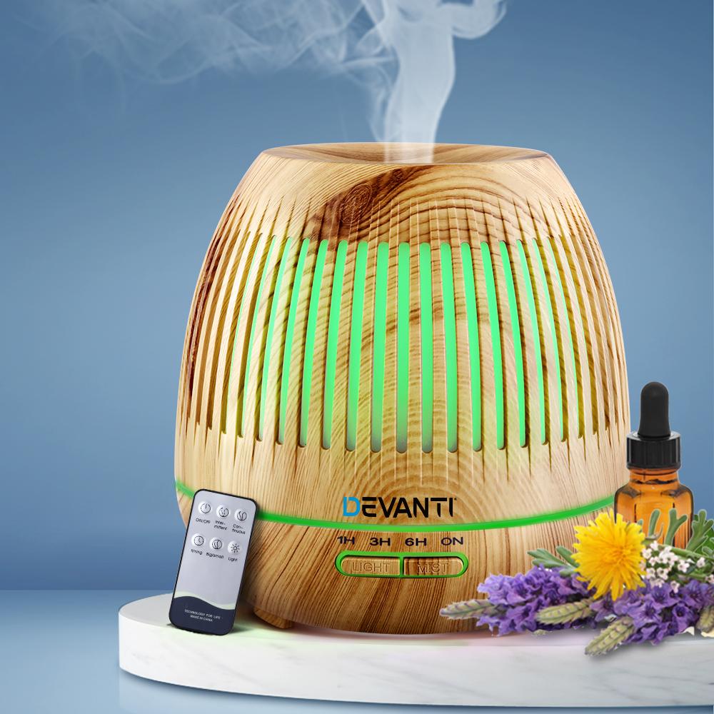 Devanti 4-in-1 Aroma Diffuser – Ultrasonic, Remote, 400ml, Night Light & Purifier