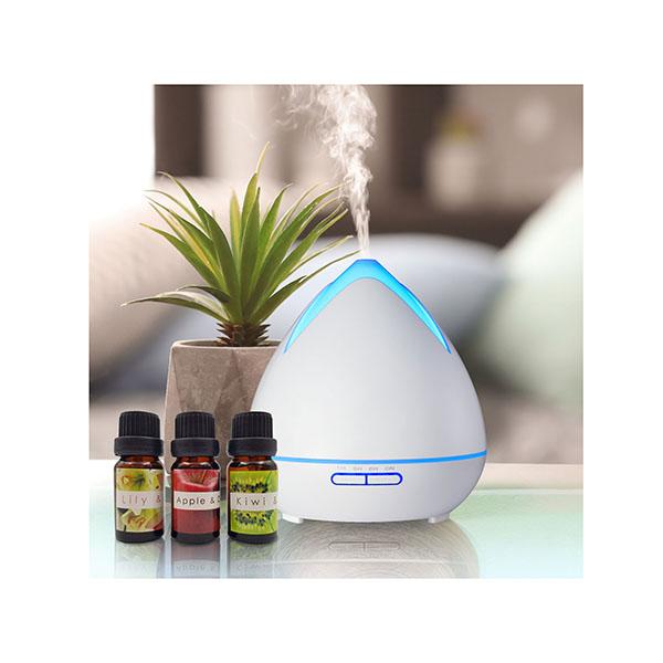 PureSpa 400ml Ultrasonic Aroma Diffuser & Humidifier with LED Lights + Oils