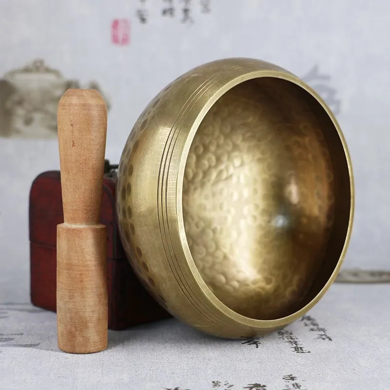Copper Singing Bowl Set with Mallet & Cushion – Meditation & Sound Healing