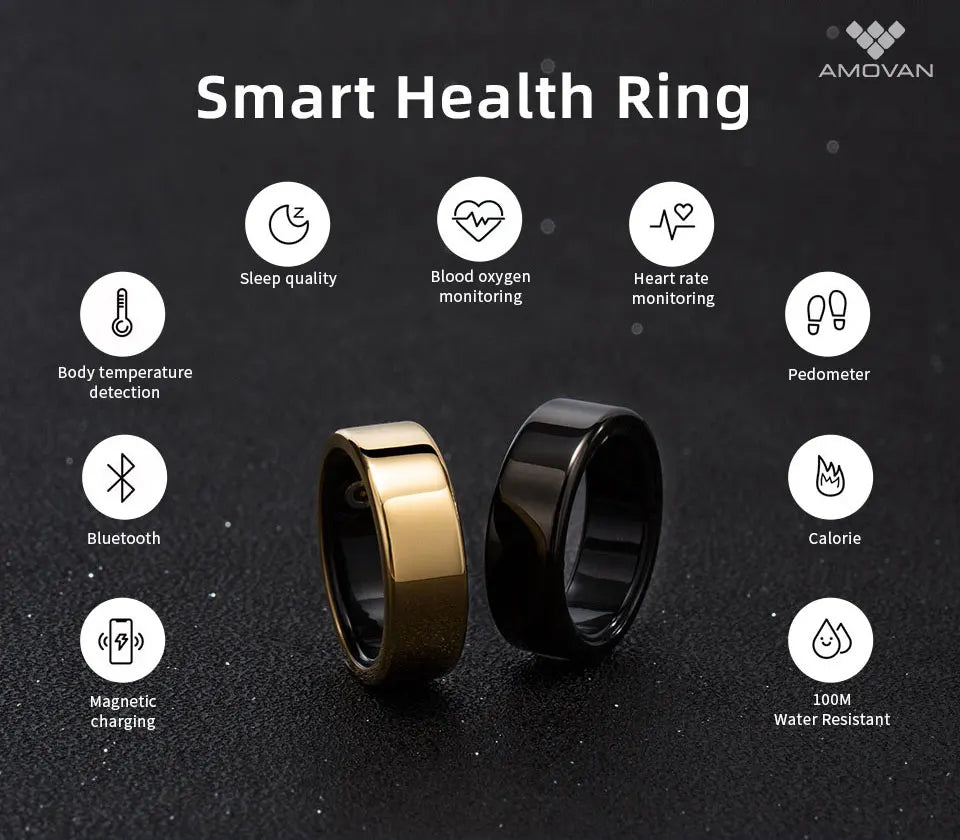 Anillo Smart Health Ring – Titanium Sleep Tracker with Heart & Oxygen Monitor