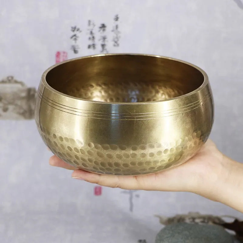 Copper Singing Bowl Set with Mallet & Cushion – Meditation & Sound Healing