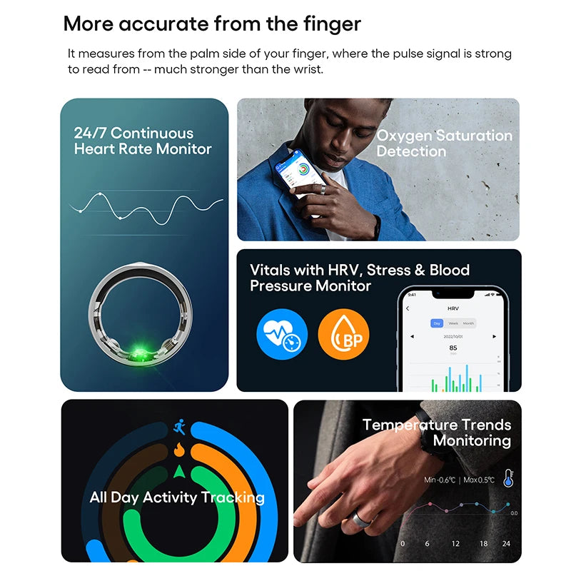 J‑Style 2301A4 Smart Ring – Fitness, Sleep & Health Tracker