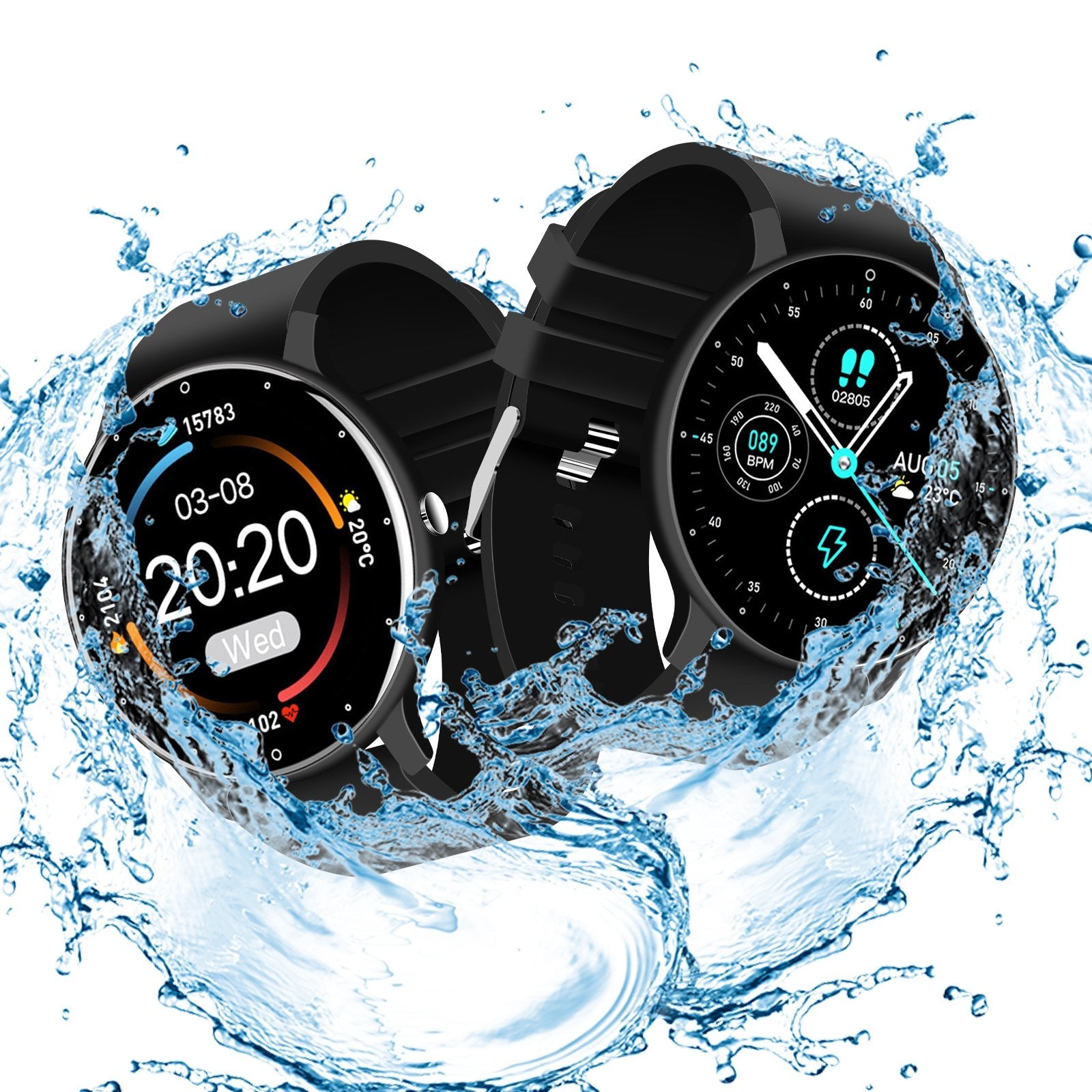 AquaActive Pro Waterproof Bluetooth Smartwatch with Fitness & Health Tracker