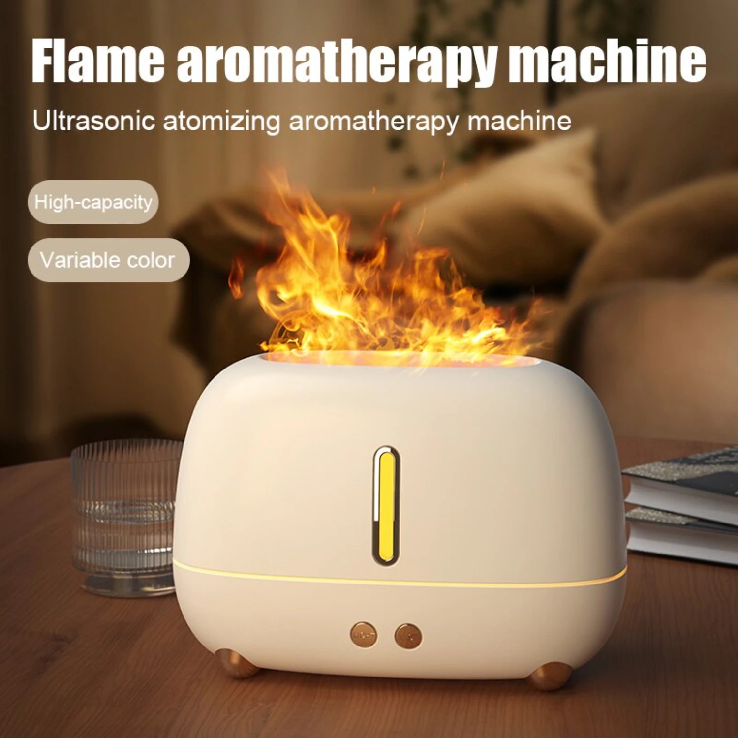 Flame Aura USB Aromatherapy Humidifier – Color-Changing Mist Diffuser, 250ml