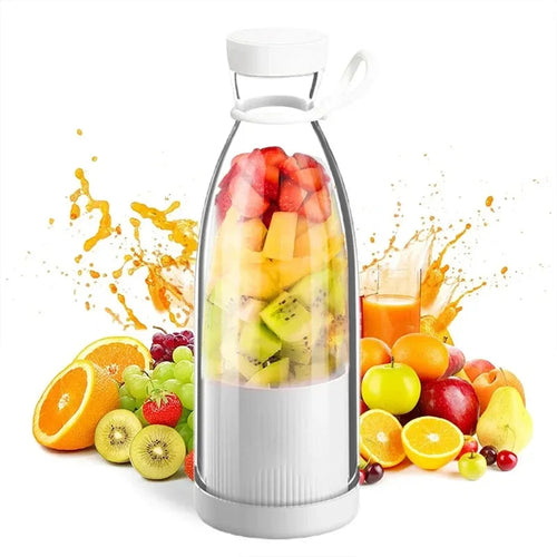 FreshGo USB Juicer Bottle – Portable 6-Blade Smoothie & Shake Blender Cup (380ml)