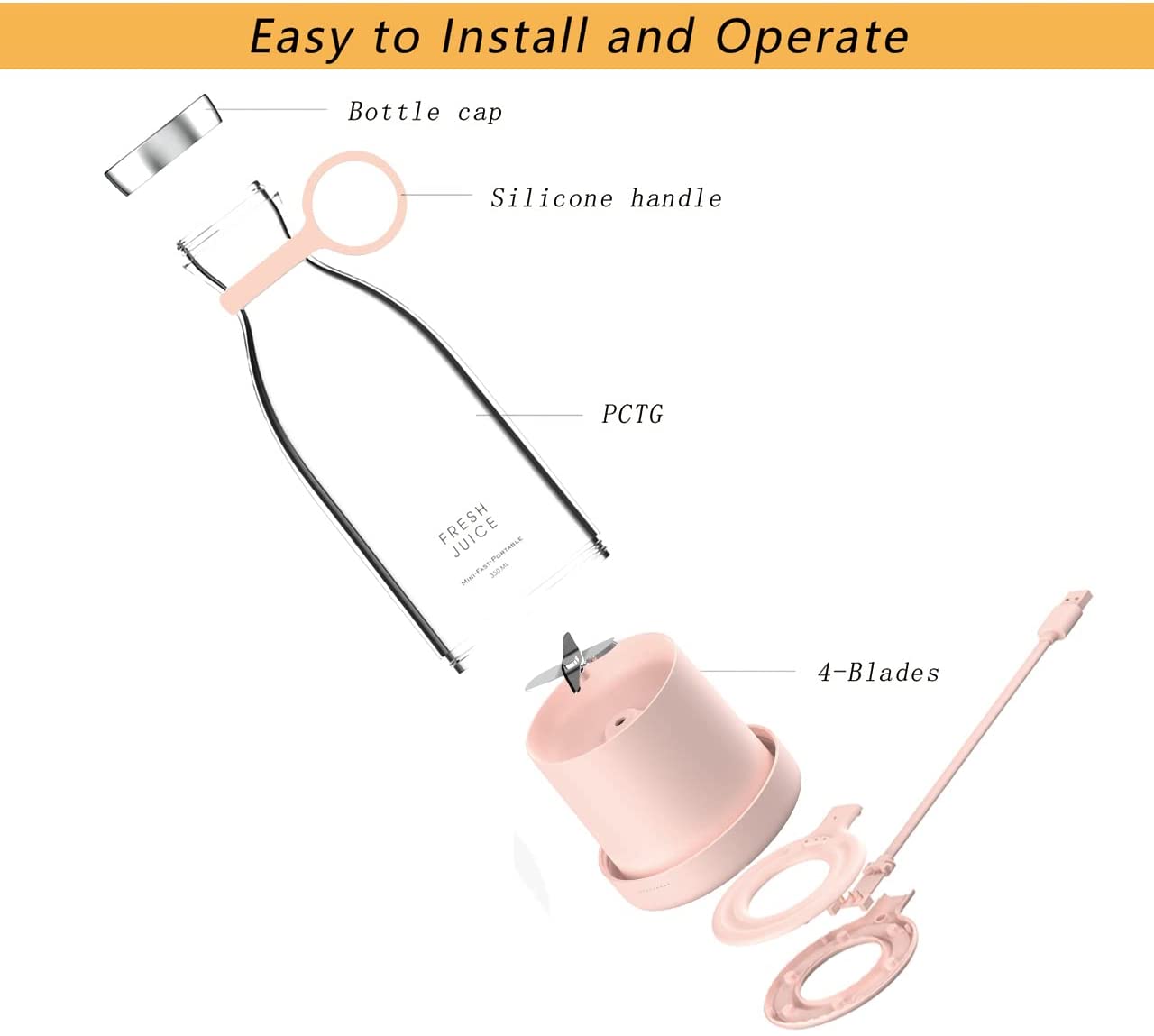 BlendMate Go: Portable Juicer Blender for Smoothies, Shakes & Fresh Drinks Anywhere