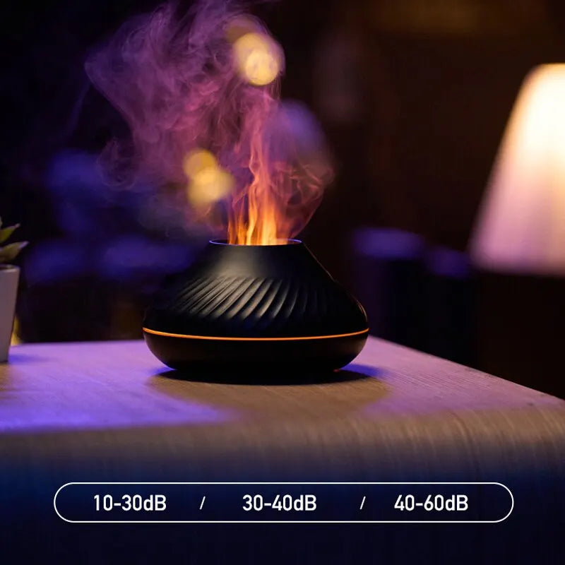Flame Mist Aromatherapy Diffuser & Humidifier – Serene Fog, LED Light & Quiet Operation