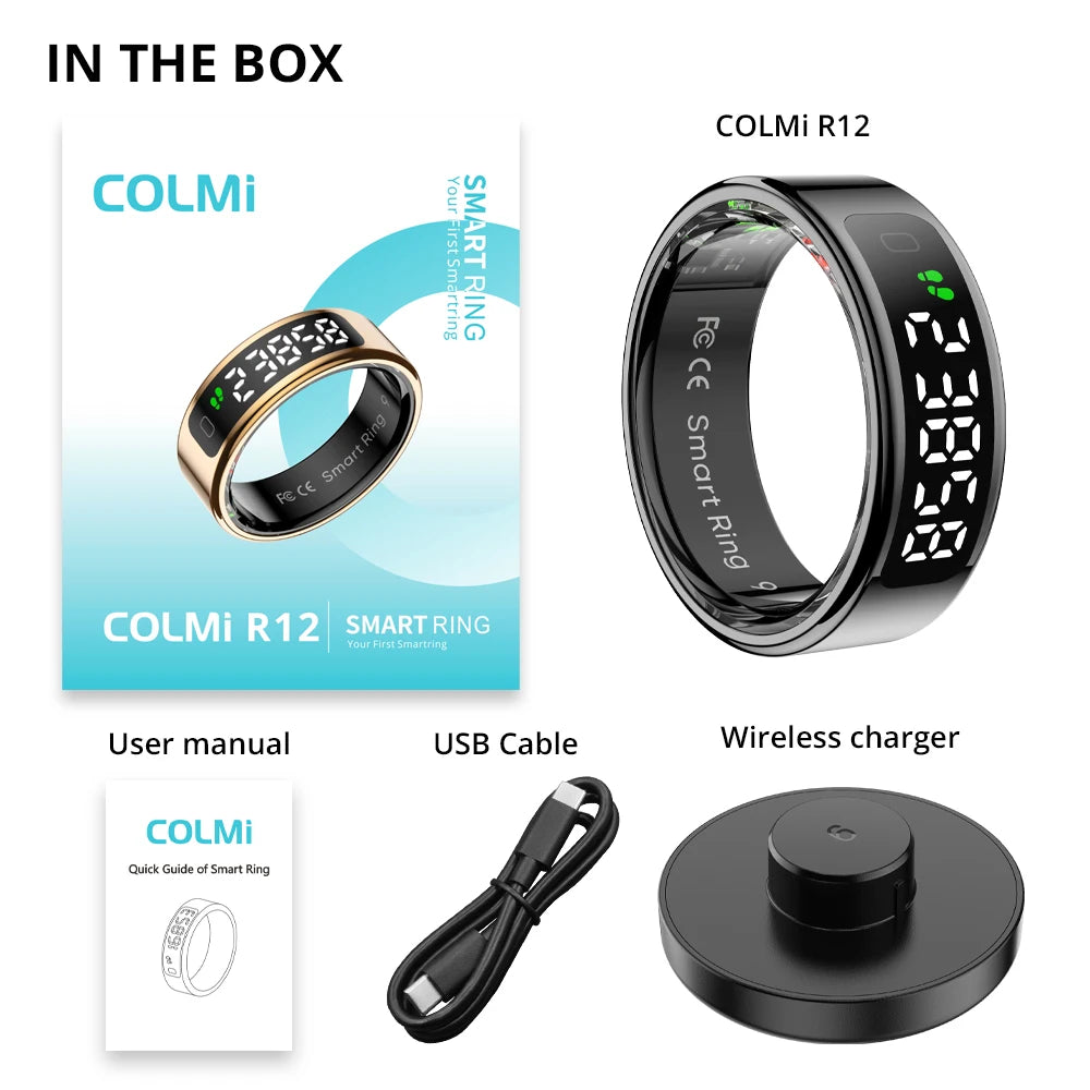 COLMI R12 Smart Ring with Display – Fitness Tracker, Heart & Sleep Monitor