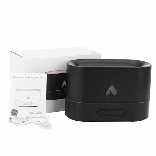 FlameGlow Ultrasonic Aroma Diffuser – LED Flame Mist Humidifier & Essential Oil Lamp
