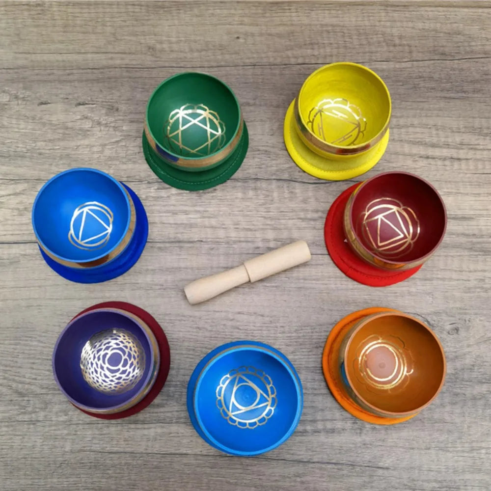 7 Chakra Tibetan Singing Bowl – Handmade Nepal Brass Meditation Sound Bowl