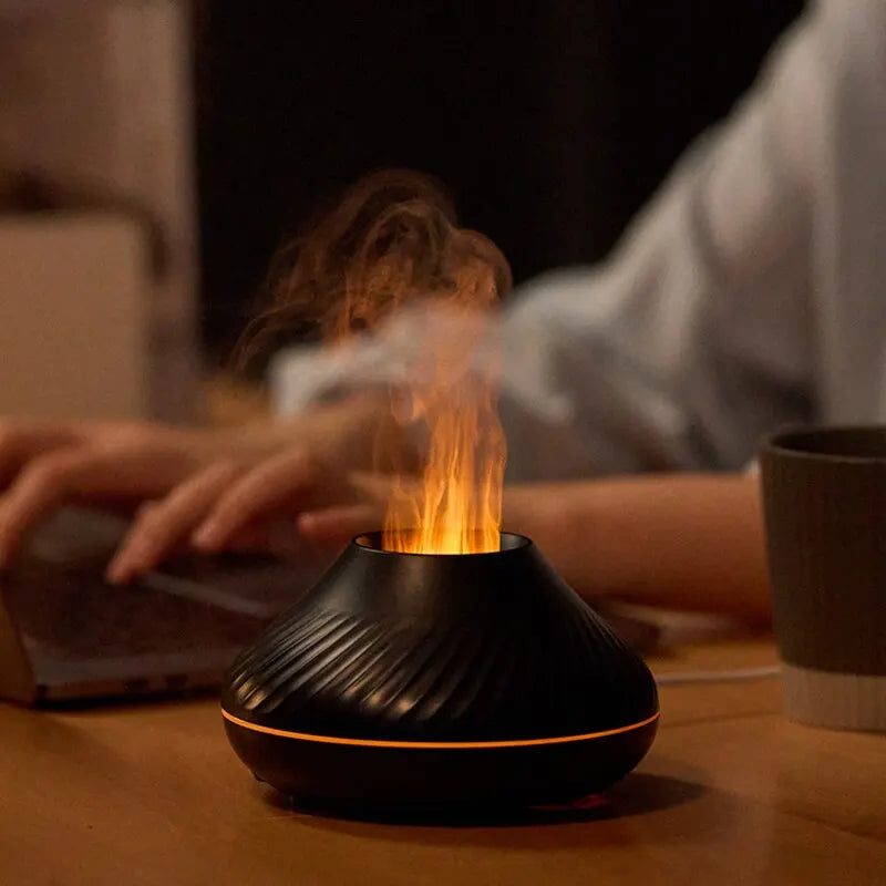 Flame Mist Aromatherapy Diffuser & Humidifier – Serene Fog, LED Light & Quiet Operation