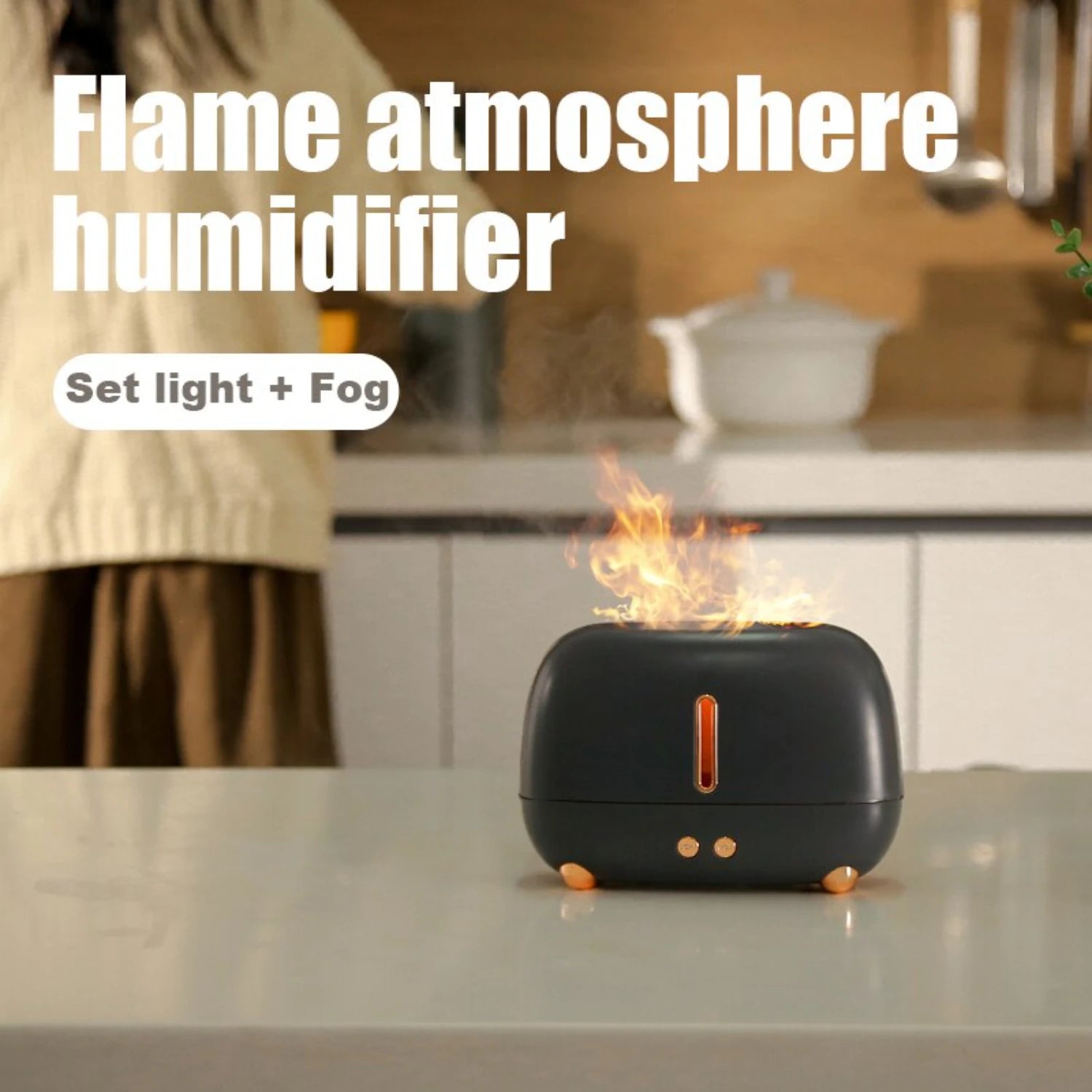 Flame Aura USB Aromatherapy Humidifier – Color-Changing Mist Diffuser, 250ml