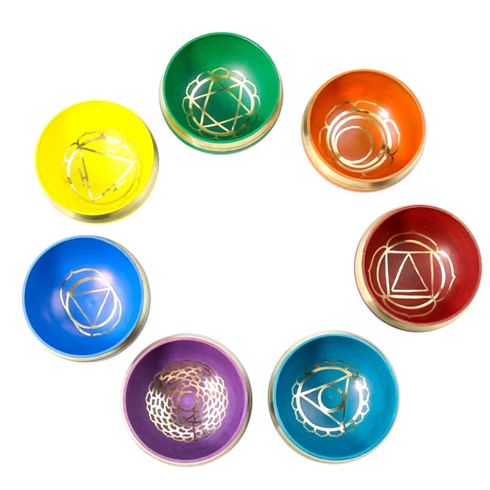 7 Chakra Tibetan Singing Bowl – Handmade Nepal Brass Meditation Sound Bowl