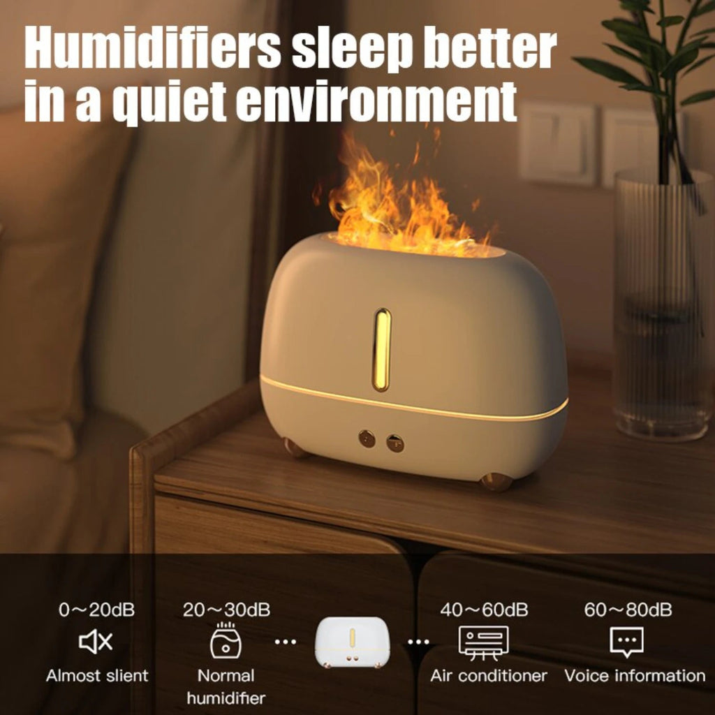 Flame Aura USB Aromatherapy Humidifier – Color-Changing Mist Diffuser, 250ml