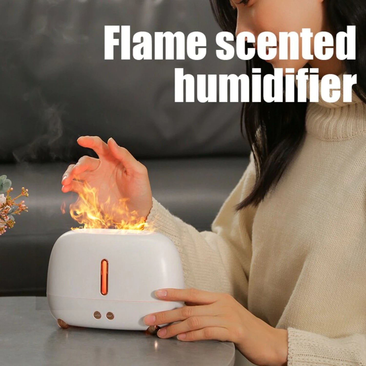 Flame Aura USB Aromatherapy Humidifier – Color-Changing Mist Diffuser, 250ml