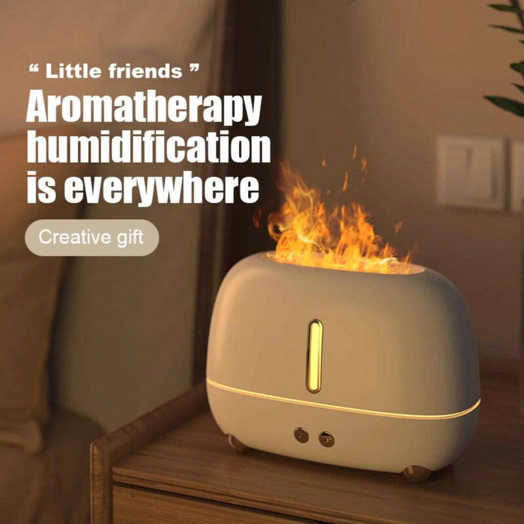 Flame Aura USB Aromatherapy Humidifier – Color-Changing Mist Diffuser, 250ml