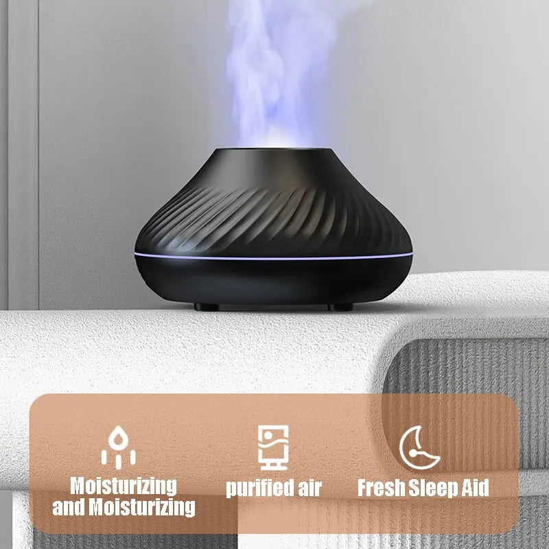Flame Mist Aromatherapy Diffuser & Humidifier – Serene Fog, LED Light & Quiet Operation