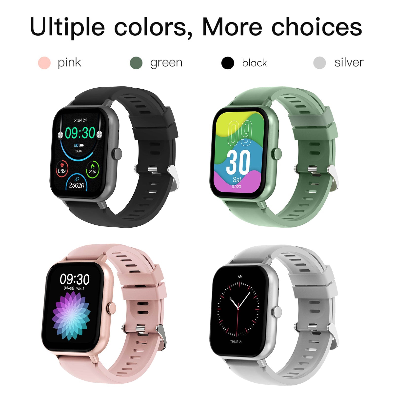 1.83" Full Touch Fitness Smartwatch with Heart Rate & Sports Modes