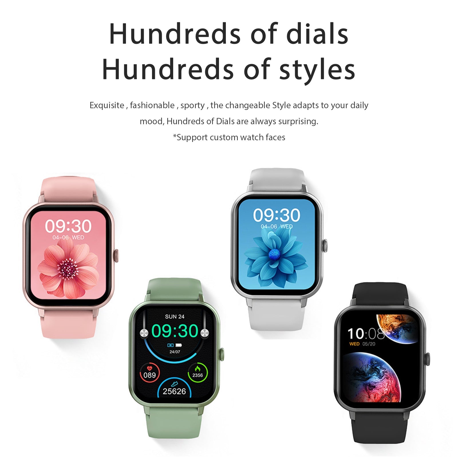 1.83" Full Touch Fitness Smartwatch with Heart Rate & Sports Modes