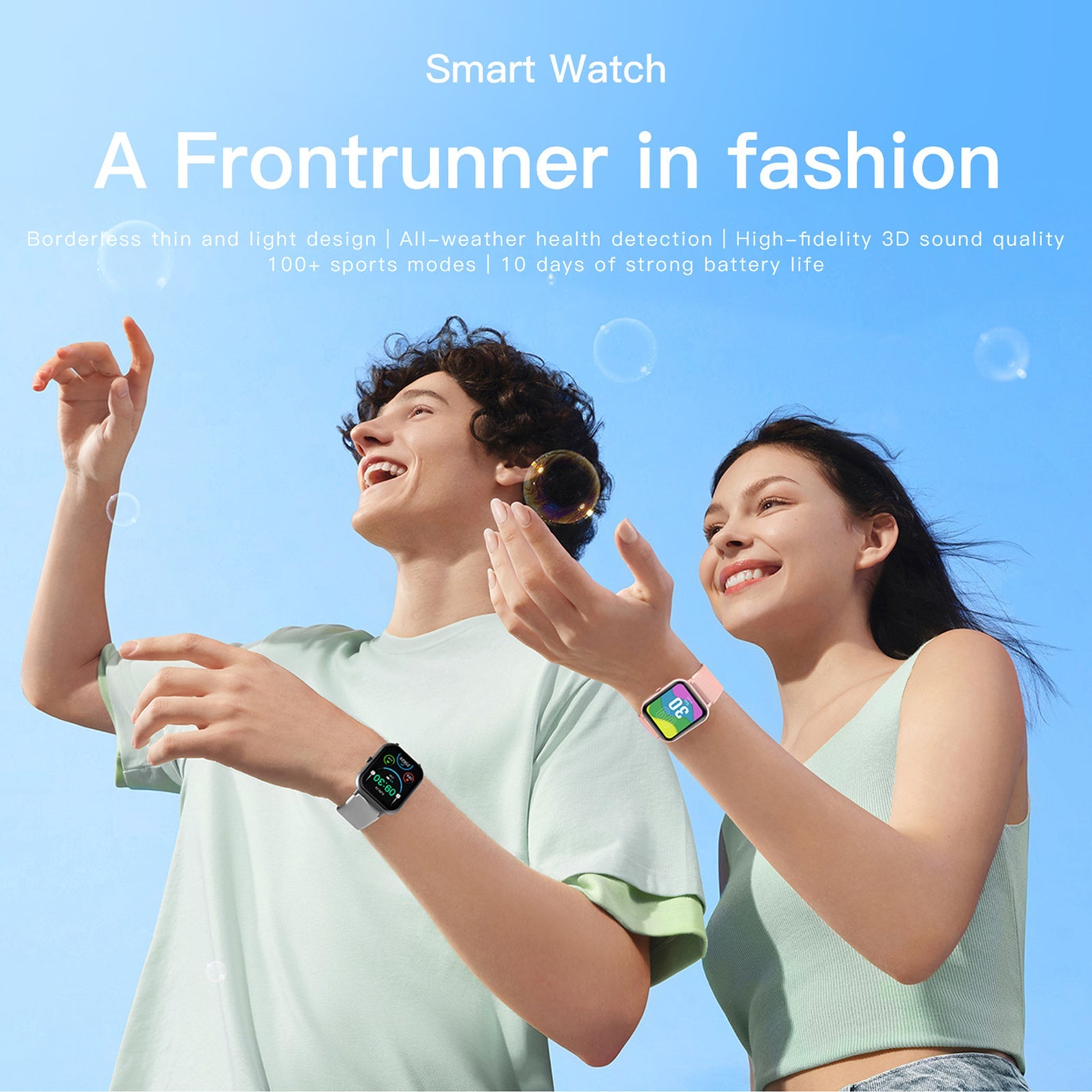 1.83" Full Touch Fitness Smartwatch with Heart Rate & Sports Modes